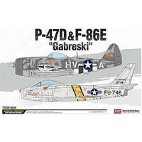 ACADEMY 12530 P-47D&F-86E GABRESKI1:72 PLASTIC MODEL KIT