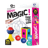 HAPPY MAGIC EASY MAGIC FOR YOUNG KIDS 25 TRICK PLAYSET AMAZING ILLUSIONS TO IMPRESS YOUR FRIENDS LINKING RINGS AND MORE