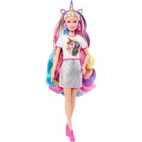 BARBIE FANTASY HAIR MERMAID AND UNICORN HAIR CROWN DOLL