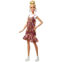 BARBIE FASHIONISTAS DOLL 142 WITH BLONDE HAIR IN PINK METALLIC DRESS