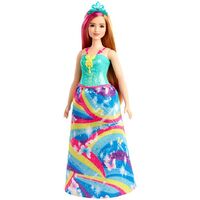 BARBIE DREAMTOPIA PRINCESS DOLL BLONDE WITH PINK HAIRSTREAK CURVY GJK16