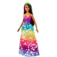 BARBIE DREAMTOPIA PRINCESS DOLL 12 INCH BRUNETTE WITH BLUE HAIRSTREAK GJK14