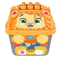 MEGA BLOKS LAUGHING LION ANIMAL BUCKET 25PC