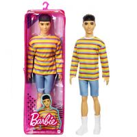 BARBIE FASHIONISTAS BOY DOLL 175 WITH BRUNETTE HAIR AND YELLOW STRIPED SHIRT