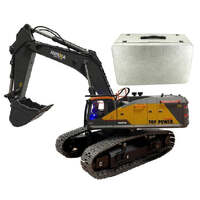 HUINA 1594 RC 2023 EXCAVATOR 22 CHANNEL  1:14 SCALE INCLUDES TIMBER GRAB, DRILL AND BUCKET - GREY