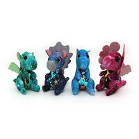 CUDDLE PALS 16CM SOFT TOY DRAGON WITH SEQUINS IN 4 ASSORTED COLOURS