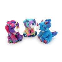 CUDDLE PALS TRICERATOPS 20CM PINK/PURPLE PLUSH