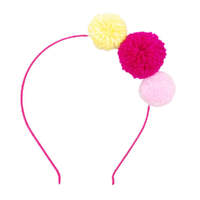 PINK POPPY POM POM FESTIVAL HEADBAND ASSORTED COLOURS