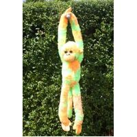 COTTON CANDY JG267 HANGING MONKEY CHESTER GREEN AND ORANGE PLUSH