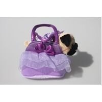 FANCY PALS PUG IN PURPLE BAG