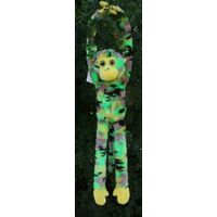 COTTON CANDY JG276 HANGING MONKEY JACKSON BROWN GREEN AND YELLOW CAMO PLUSH