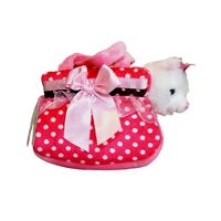 FANCY PALS PRINCESS KITTY IN PINK POLKA DOT BAG