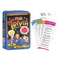 UNIVERSITY GAMES PT001 PUB TRIVIA CARD GAME TIN