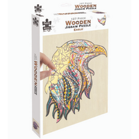 PUZZLE MASTER 127 PIECE  WOODEN JIGSAW PUZZLE EAGLE INCLUDES DISPLAY STAND