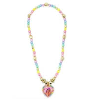 PINK POPPY - BARBIE DREAMTOPIA RAINBOW FANTASY PEARL STRETCH NECKLACE WITH HEART CHARM