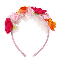 PINK POPPY RAINBOW BUTTERFLY FLORAL HEADBAND