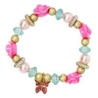 PINK POPPY BUTTERFLY FLOWER BRACELET