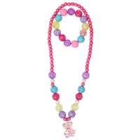 PINK POPPY GUMMY BEAR NECKLACE AND BRACELET SET