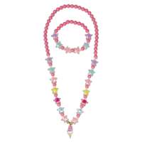 PINK POPPY ICE CREAM CHARM NECKLACE AND BRACELET SET