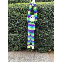 HANGING MONKEY GARY GREEN AND PURPLE PLUSH