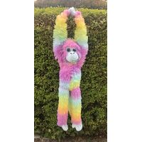 COTTON CANDY JG291 HANGING MONKEY EMMA PASTEL BLUE GREEN AND PINK PLUSH