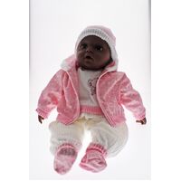 COTTON CANDY BABY DOLL TAHNEE WITH PINK COAT SOFT BODY 50CM