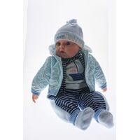 COTTON CANDY BABY DOLL NOAH WITH LIGHT BLUE SHINY COAT SOFT BODY 50CM