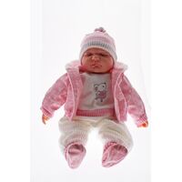 COTTON CANDY BABY DOLL MIA WITH PINK COAT SOFT BODY 50CM