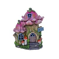 CHLOES GARDEN SOLAR PURPLE FLOWER FAIRY HOUSE 26CM