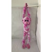 COTTON CANDY JG293 HANGING MONKEY MADDIE PURPLE AND SILVER PLUSH