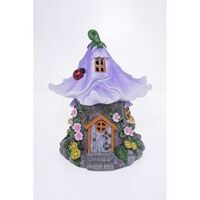 CHLOES GARDEN PURPLE FLOWER FAIRY SOLAR HOUSE 32CM