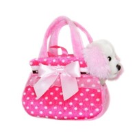 FANCY PALS COCKER SPANIEL IN PINK POLKA DOT BAG