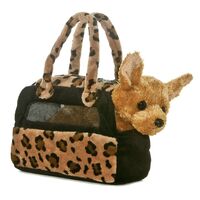 FANCY PALS CHIHUAHUA IN A LEOPARD PRINT BAG