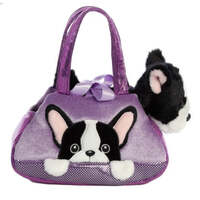 FANCY PALS FRENCH BULLDOG IN PEEKABOO BULLDOG PURPLE BAG