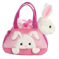 FANCY PALS WHITE BUNNY IN A PINK BUNNY BAG