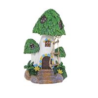 CHLOES GARDEN FAIRY RESIN SOLAR TREE HOUSE 21CM