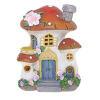 CHLOES GARDEN FAIRY SOLAR MUSHROOM HOUSE 23CM