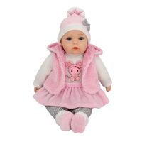 COTTON CANDY BABY DOLL SONIA WITH PINK POLAR FLEECE HOODIE SOFT BODY 50CM