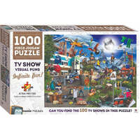 HINKLER PUNTASTIC PUZZLES TV SHOW VISUAL PUNS 1000 PC JIGSAW PUZZLE