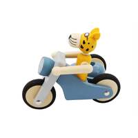 ELEGANTER NG23543 RETRO WOODEN LARGE MOTOR TRICYCLE WITH CUTE LEOPARD DRIVER