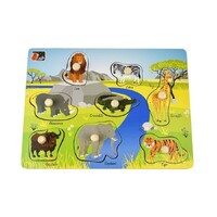 KOALA DREAM WOODEN 2 IN 1 WILD ANIMAL PEG PUZZLE