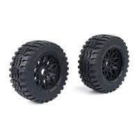 ROVAN 952871 BAJA 5B  GEN 2 ALL TERRAIN FRONT TYRES PREMOUNTED ON BLACK RIMS 1 PAIR