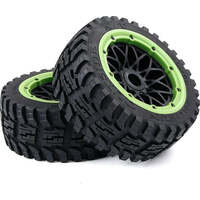 ROVAN 952873 BAJA 5B GEN 2 ALL TERRAIN BUGGY FRONT WHEEL SET PREMOUNTED WITH GREEN BEADLOCKS 1 PAIR