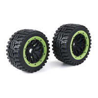 ROVAN 952883 BAJA 5B GEN 2 ALL TERRAIN BUGGY REAR WHEEL SET PREMOUNTED WITH GREEN BEADLOCKS 1 PAIR