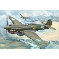 TRUMPETER 02269 P-40E WAR HAWK PLASTIC MODEL KIT AUSTRALIAN FORCES INSIGNIA INCLUDED