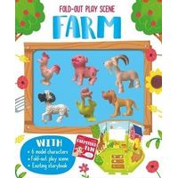 LAKE PRESS FOLD-OUT PLAY SCENE WITH FIGURINES AND STORYBOOK FARM