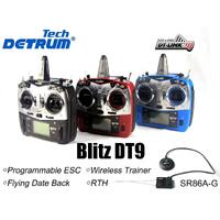 DETRUM DTM-T018BL BLITZ DT9 9CH SMART TRANSMITTER WITH SR86A-G AUTOPILOT RECEIVER BLUE