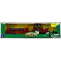 COUNTRY LIFE RED TRACTOR WITH LOG TRAILER 1:32