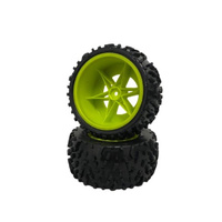 FS RACING 539143 REBEL DB TYRE WITH GREEN RIM PACK OF 2