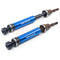 YEAH RACING TRSL-015FBU HD TOOL STEEL FRONT UNIVERSAL DRIVE SHAFTS FITS 1/10 SLASH STAMPEDE 4X4 BLUE